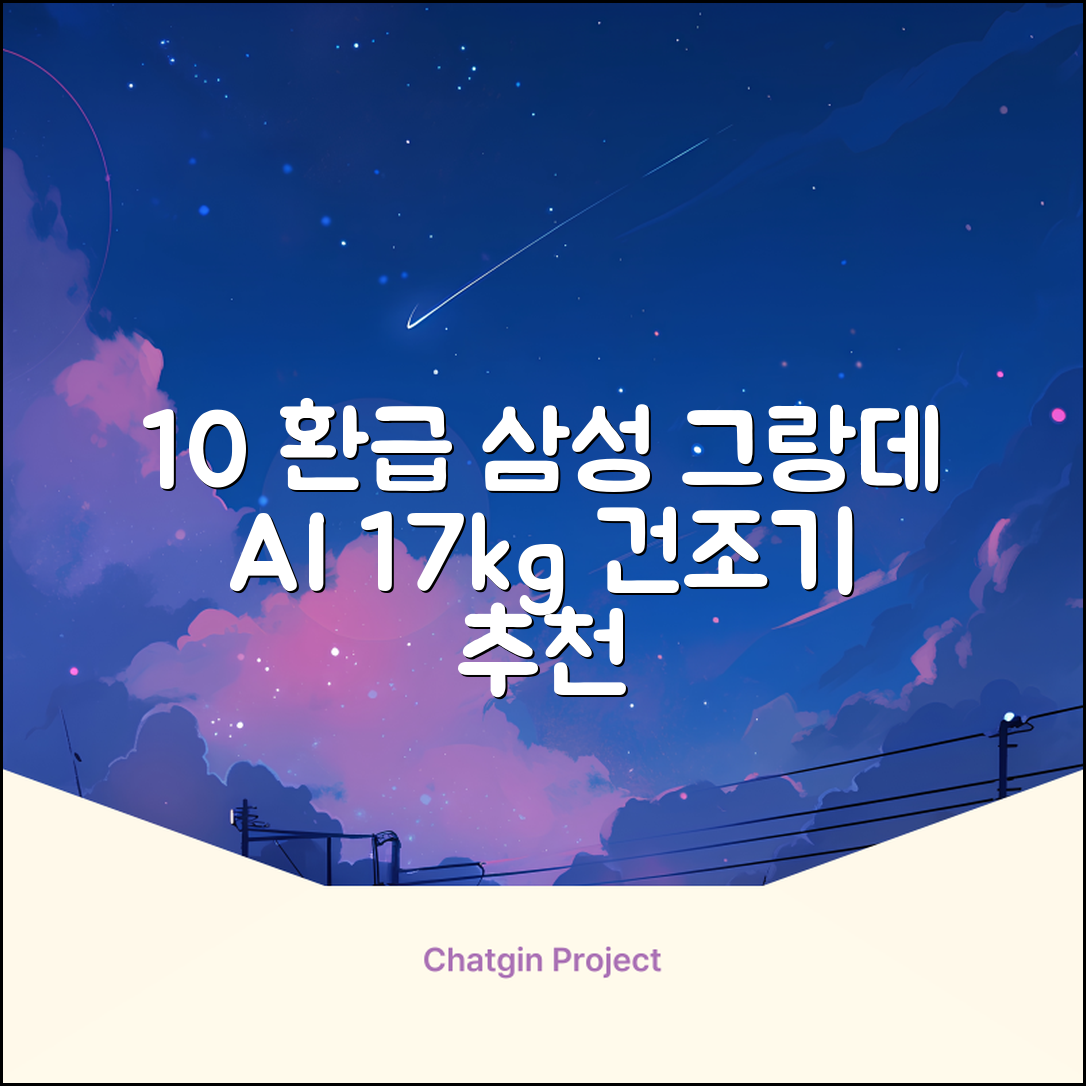 [10% 환급가전] 삼성전자 그랑데 건조기 AI 이녹스 DV17T8740BP 17kg 방문설치 추천 리뷰