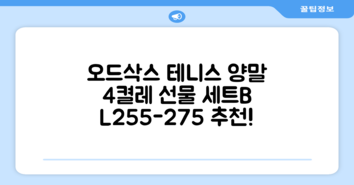 [오드삭스] 테니스 양말 세트B 4켤레 선물용, L(255mm-275mm), 1개 추천 리뷰