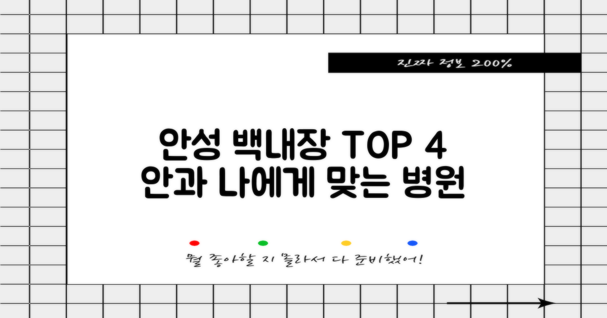 백내장 시력교정, 안성시 추천 TOP 4 안과 전문병원! 당신에게 맞는 안과, 미리 확인하세요.