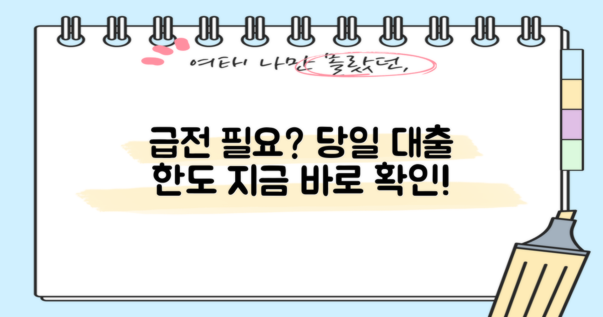 급하게 돈이 필요할 때, 당일 대출 한도, 이렇게 확인하세요!