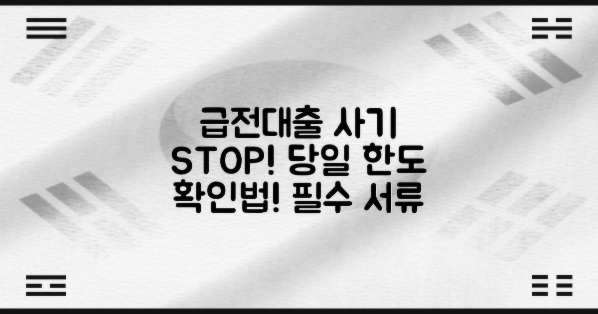개인급전대출 사기 예방 및 당일 한도 확인: 2가지 필수 서류 확인