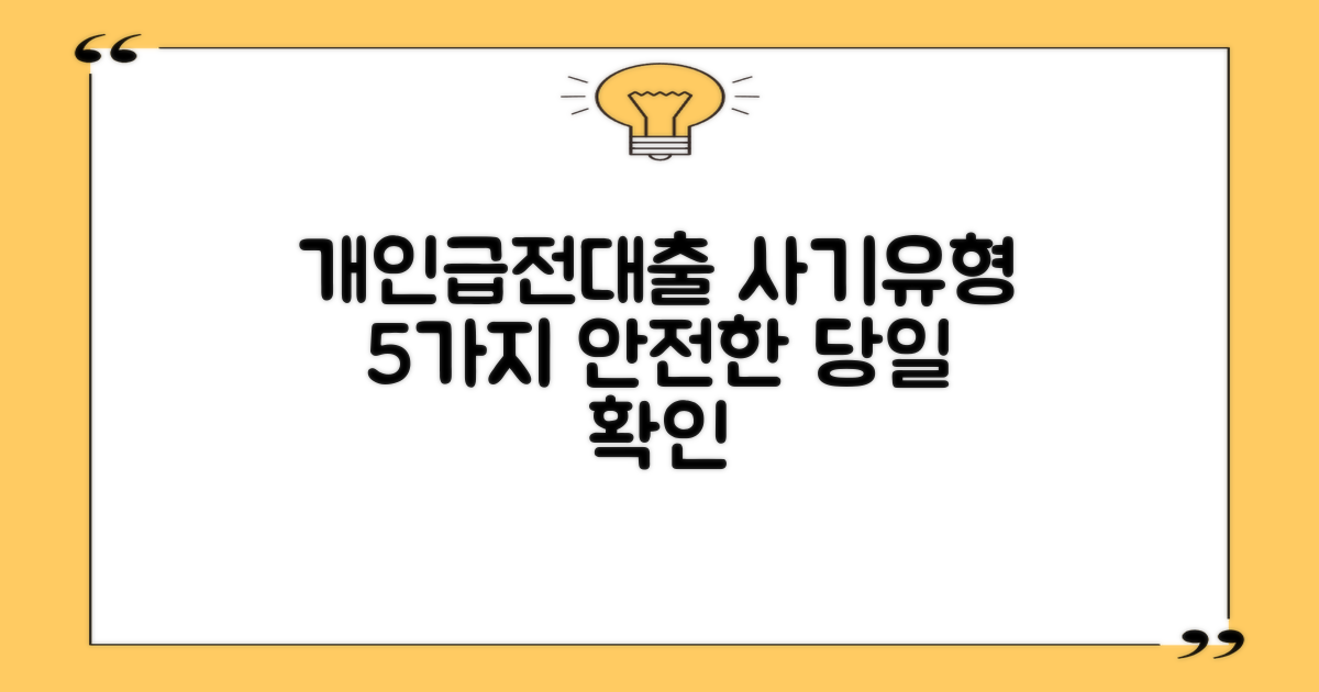 5가지 개인급전대출 사기 유형 파악 및 안전한 당일 한도 확인법