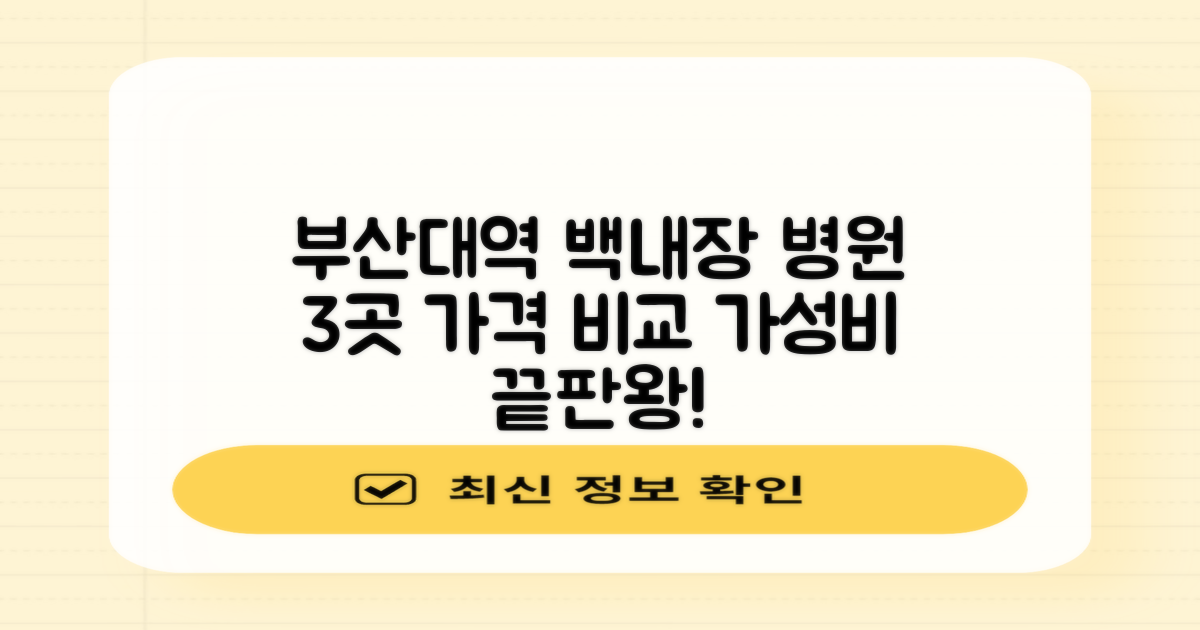 3가지 부산대역 백내장 병원 가격 비교